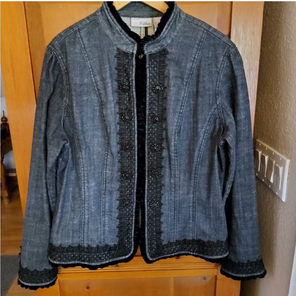 Chico's Platinum light weight Jean Jacket